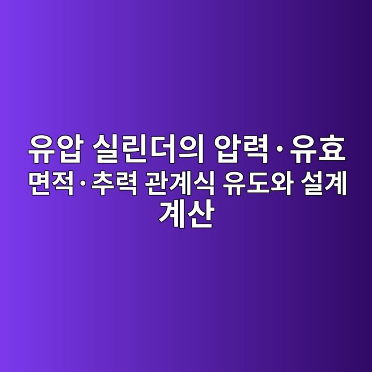 유압 실린더의 압력·유효 면적·추력 관계식 유도와 설계 계산 7 ec9ca0ec9595 ec8ba4eba6b0eb8d94ec9d98 ec9595eba0a5c2b7ec9ca0ed9aa8 eba9b4eca081c2b7ecb694eba0a5 eab480eab384ec8b9d ec9ca0eb8f84ec9980 1792636157