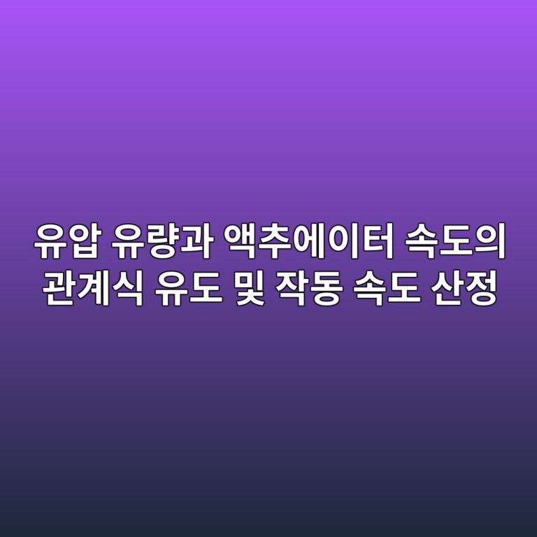 유압 유량과 액추에이터 속도의 관계식 유도 및 작동 속도 산정 6 ec9ca0ec9595 ec9ca0eb9f89eab3bc ec95a1ecb694ec9790ec9db4ed84b0 ec868deb8f84ec9d98 eab480eab384ec8b9d ec9ca0eb8f84 ebb08f ec9e91eb8f99 1792636305